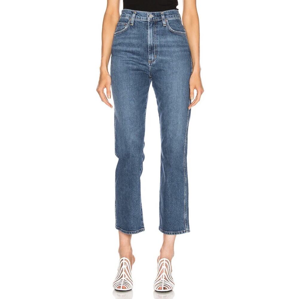 AGOLDE Pinch Waist High Rise Kick Jeans Size 27 Blue Classic Minimal Casual - Picture 11 of 11